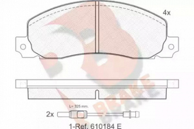 R BRAKE rb0620 -  Комплект тормозных колодок, дисковый тормоз